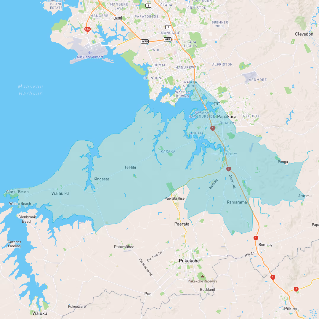 Map showing the Rosehill College home zone boundary